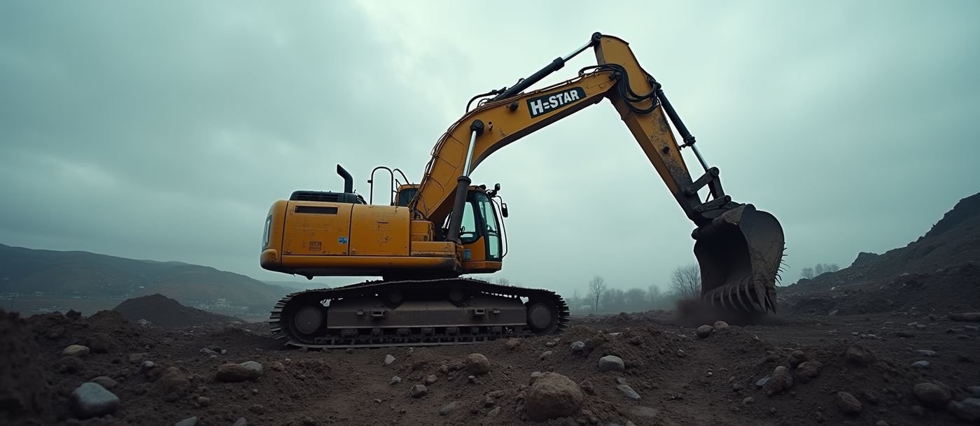 Excavator working on a customer site